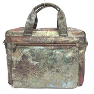 Jean Paul GAULTIER HOMME Vサイバー ハンド バック 総柄 カーキ系 