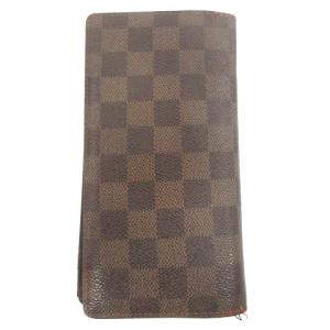 LOUIS VUITTON 10年製 ダミエ ポルトフォイユ ブラザ 二つ折り長財布 ブラウン