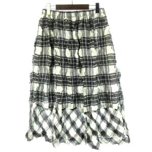 COMME des GARCONS tricot ギャザーチェックスカート   ブラック