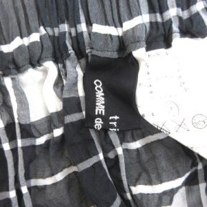 COMME des GARCONS tricot ギャザーチェックスカート   ブラック
