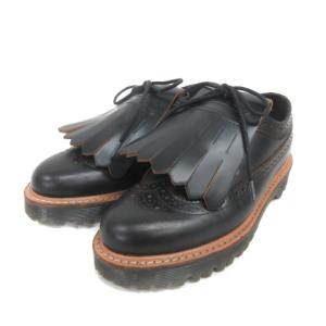 Dr.Martens 3989 ブローグシューズ ヴィンテージスムース ホワイトステッチ UK4 ブラック