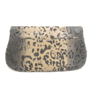 TORY BURCH 2WAY ショルダー クラッチ バッグ チェーン レオパード柄 ロゴ ベージュ 鞄