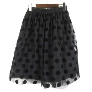 M'S GRACY 近年モデル ドット チュール スカート 38 ブラック
