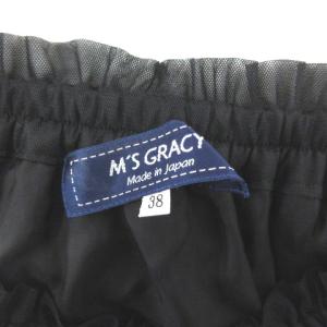 M'S GRACY 近年モデル ドット チュール スカート 38 ブラック