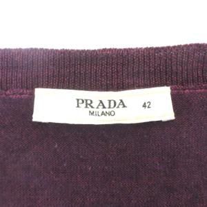 PRADA 切替ニットカットソー 42 パープル