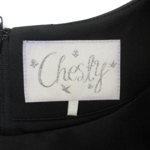 Chesty 花柄 蝶刺繍 ワンピース ノースリーブ 1 ブラック