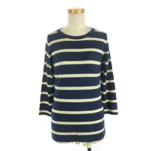 JOHN SMEDLEY ニット ウール 長袖 ボーダー イギリス製 2 ネイビー