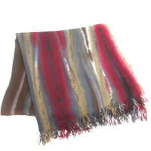 Faliero Sarti ストール ウール シルク ボーダー調 グラデーション マルチカラー