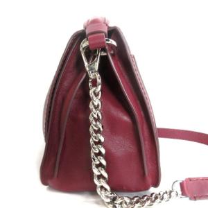 TOD'S ダブルT 2way チェーンショルダー バッグ ハンド レザー ワインレッド