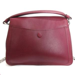 TOD'S ダブルT 2way チェーンショルダー バッグ ハンド レザー ワインレッド