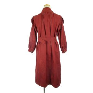 YVES SAINT LAURENT トレンチ コート ロング ベルト 長袖 比翼 レッド
