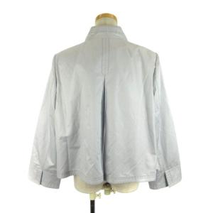 Leilian スタンドカラージャケット 17+ ライトグレー