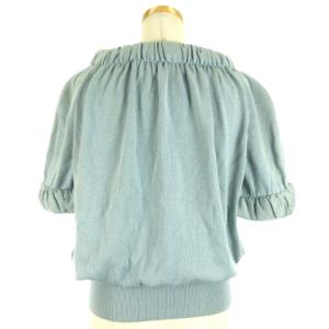 VALENTINO GARAVANI ニット 半袖 ライトブルー L 211213E ECR11