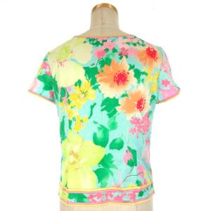 LEONARD FASHION 半袖 カットソー 花柄 ライトブルー M