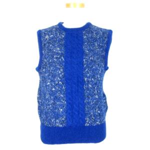 ノースリーブ ニット ベスト M ブルー