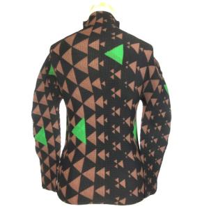 me ISSEY MIYAKE プリーツカットソー 総柄 211228E 黒茶