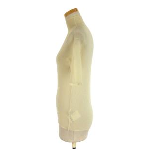 PLEATS PLEASE ISSEY MIYAKE (T.) カットソー 半袖 ハイネック 薄手 無地 3 アイボリー