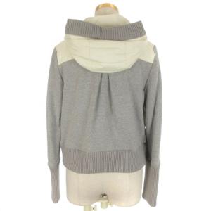 LANVIN en Bleu ジャケット 切替 フード 中綿 38 ホワイト グレー 210106E アウター ECR12