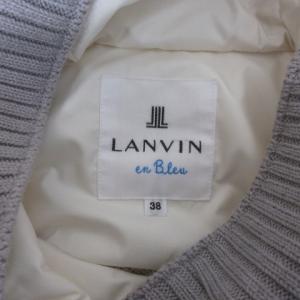 LANVIN en Bleu ジャケット 切替 フード 中綿 38 ホワイト グレー 210106E アウター ECR12