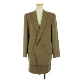 スーツ セットアップ ダブル テーラードジャケット 台形スカート M S ブラウン ECR12