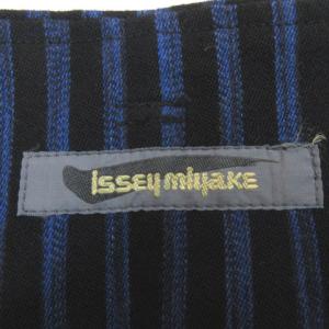 ISSEY MIYAKE 筆タグ ワイドパンツ ストライプ S 青
