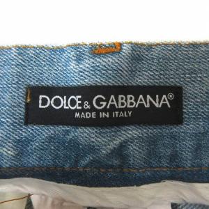 DOLCE&GABBANA G334TD G8215 14 CLASSIC スタッズ デニムパンツ ダメージ加工 ライトブルー