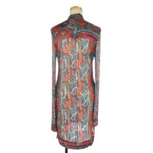 ISABEL MARANT シャツワンピース ひざ丈 長袖 総柄 34 レッド系