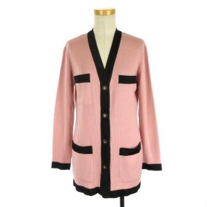 ヴィンテージ カーディガン 長袖 Vネック 38 ピンク ECR12