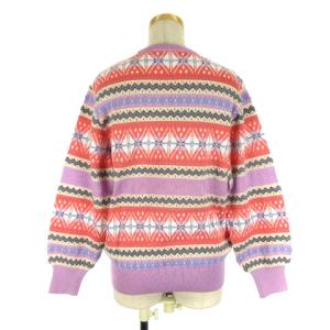 Christian Dior 総柄クルーネックニットセーター パープル