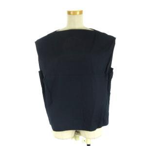 15SS 3008S330-0920 ノースリーブ ブラウス コットン 38 ネイビー IBO17