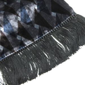 GIORGIO ARMANI 総柄ベロアマフラー フリンジ