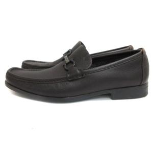 Salvatore Ferragamo ガンチーニ シボ レザー ローファー ビジネスシューズ ダークブラウン 8