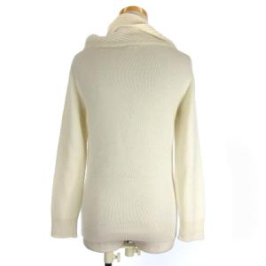 HERMES カシミヤ100％ 変形ネック ニット 34 アイボリー