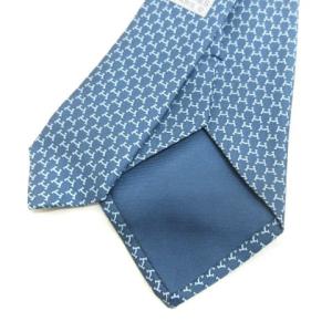 HERMES 20AW Hロゴシルクツイルネクタイ ブルー