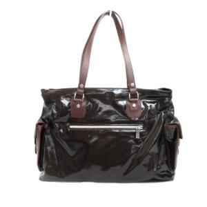 Orobianco LIMONTA トートバッグ エナメル調 ブラウン