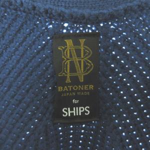 SHIPS BATONER ウールVネックカーディガン 3 ブルー