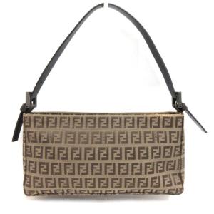 ズッカ柄 ポーチ ハンドバッグ ミニ ブラウン