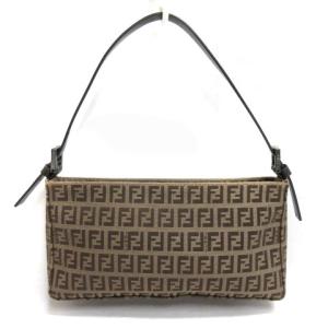 FENDI ズッカ柄 ポーチ ハンドバッグ ミニ ブラウン