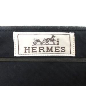 HERMES パンツ カシミヤ混 44 チャコールグレー