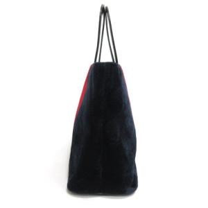 ROBERTA DI CAMERINO ベロア調ハンドバッグ レザー ブラック