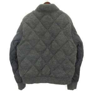 DIESEL ダウンジャケット 切替 ウール ニット チャコールグレー XXL 220217EE