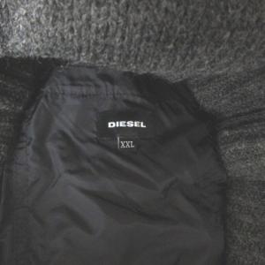 DIESEL ダウンジャケット 切替 ウール ニット チャコールグレー XXL 220217EE