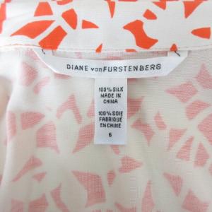 DIANE von FURSTENBERG シルク総柄ワンピース 6 オレンジ