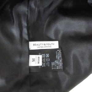 BEAUTY&YOUTH UNITED ARROWS 220222E レオパードプリント スリット ワンピース 長袖 ロング 総柄 ブラック M ホワイト