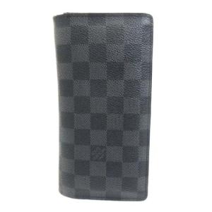 LOUIS VUITTON 08年製 N62665 ダミエ グラフィット ポルトフォイユ ブラザ 長財布 二つ折り ウォレット