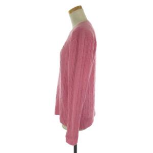 POLO RALPH LAUREN ケーブル ニット セーター 長袖 クルーネック ポニー刺繍 ウール カシミヤ M ピンク