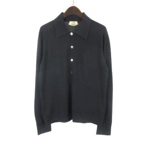 長袖ポロシャツ M ネイビー
