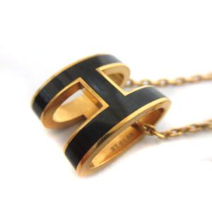 HERMES ポップアッシュ Hロゴ ネックレス ブラック