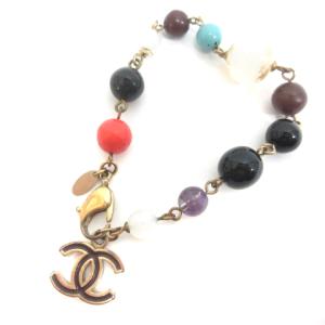 ブレスレット ココマーク フェイクパール カラーストーン