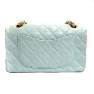 CHANEL ゴールドチェーン マトラッセ ショルダーバッグ ラムスキン ダブルフラップ 4番台 ミント